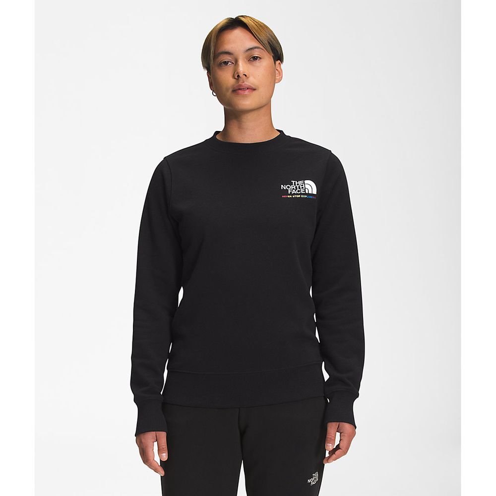 The North Face Sweatshirts Womens Australia - The North Face Pride Crew Black (SQV-450812)